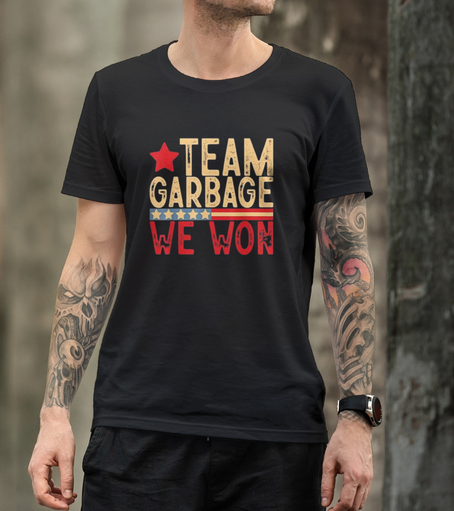 Team Garbage We Won Red Star And Stripes 2024 Elections T-Shirt