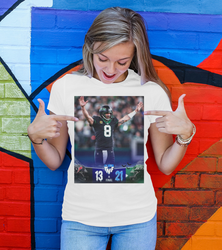 Aaron Rodgers Leads NY Jets To Victory Over Houston Texans 21-13 TNF Final With 3 TDs In 2nd Half T-Shirt