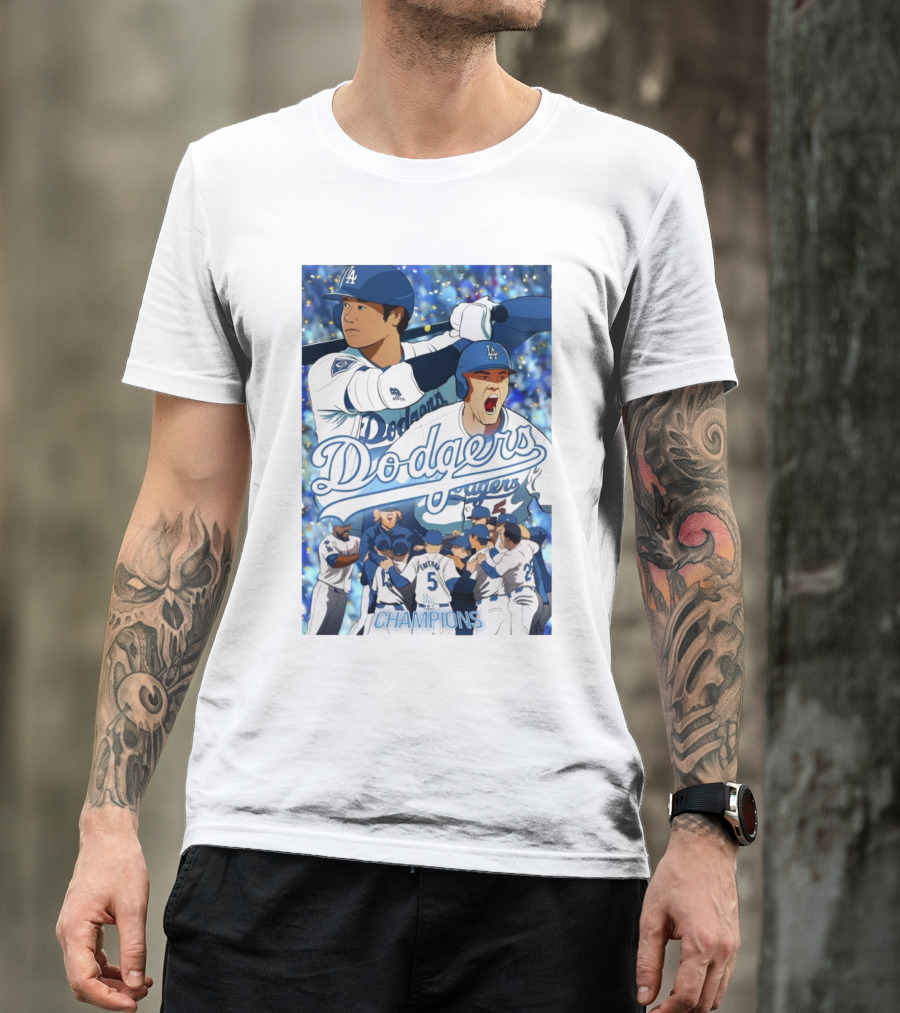 Dodgers Champions Celebrate World Series Win With Iconic T-Shirt