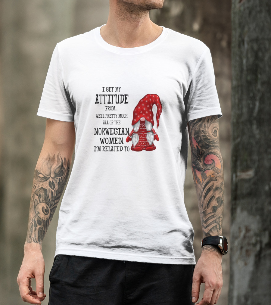 I Get My Attitude From Pretty Much All Of The Norwegian Women I'm Related To Gnome T-Shirt