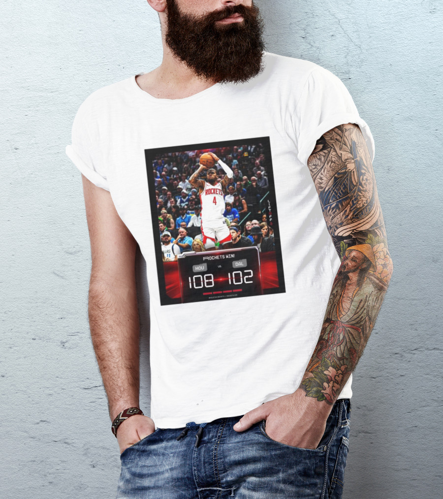 Rockets Win Houston Rockets 108 Vs Dallas Mavericks 102 Basketball Victory T-Shirt