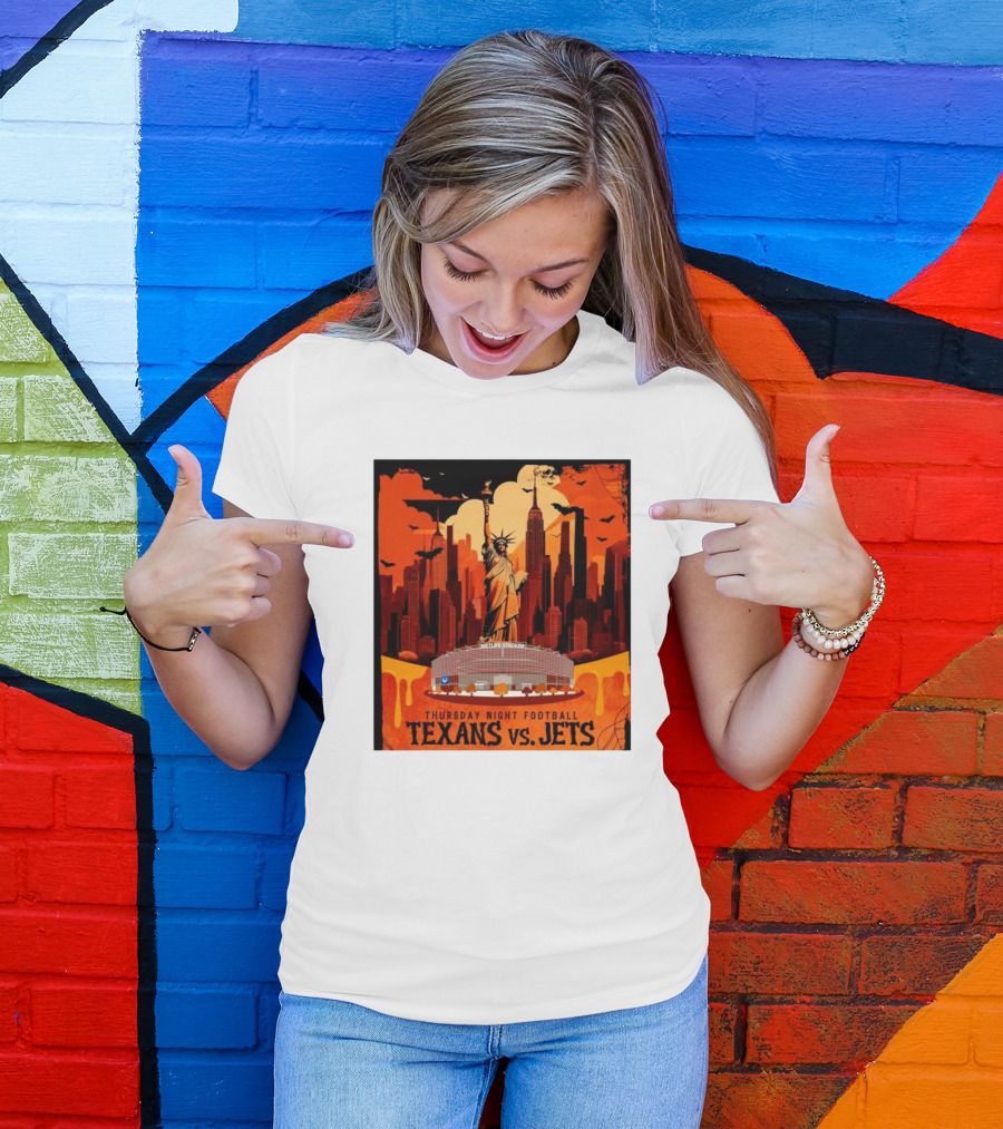 Thursday Night Football Texans Vs Jets Metlife Stadium Spooky Nights In The City That Never Sleeps T-Shirt