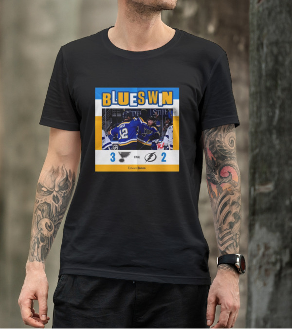 Blues Win NHL Final St. Louis Blues Vs Tampa Bay Lightning 3-2 Score T-Shirt