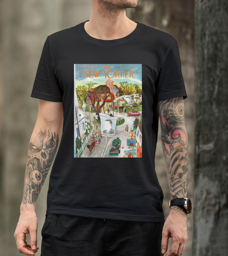 The New Yorker Nov 2 1946 Ilonka Karasz Parade Flags Street Scene T-Shirt