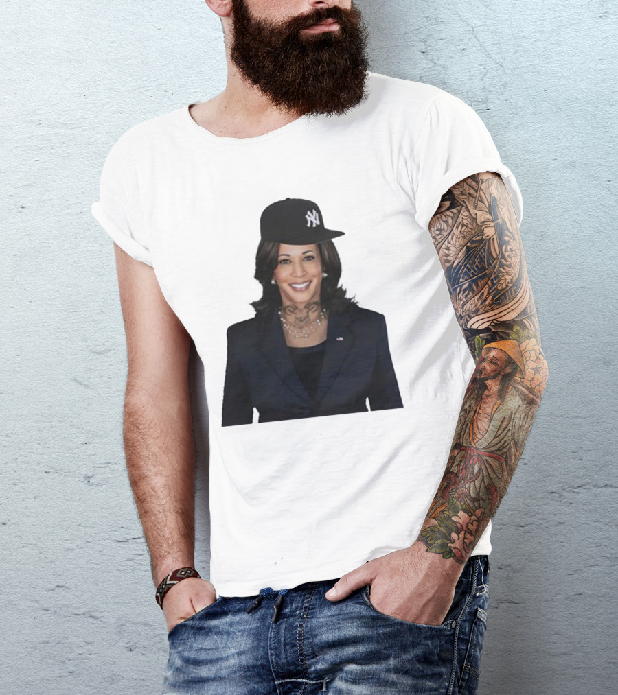 Kamala Trapper NY Yankees Cap Tattoo T-Shirt