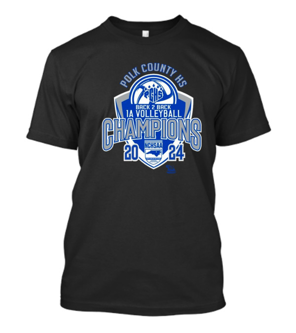 Polk County HS 2024 NCHSAA Back 2 Back 1A Volleyball Champions T-Shirt