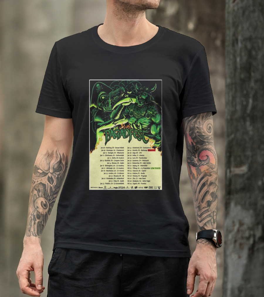 Paganfest January February 2025 Tour Europe Metal Bands Lineup T-Shirt