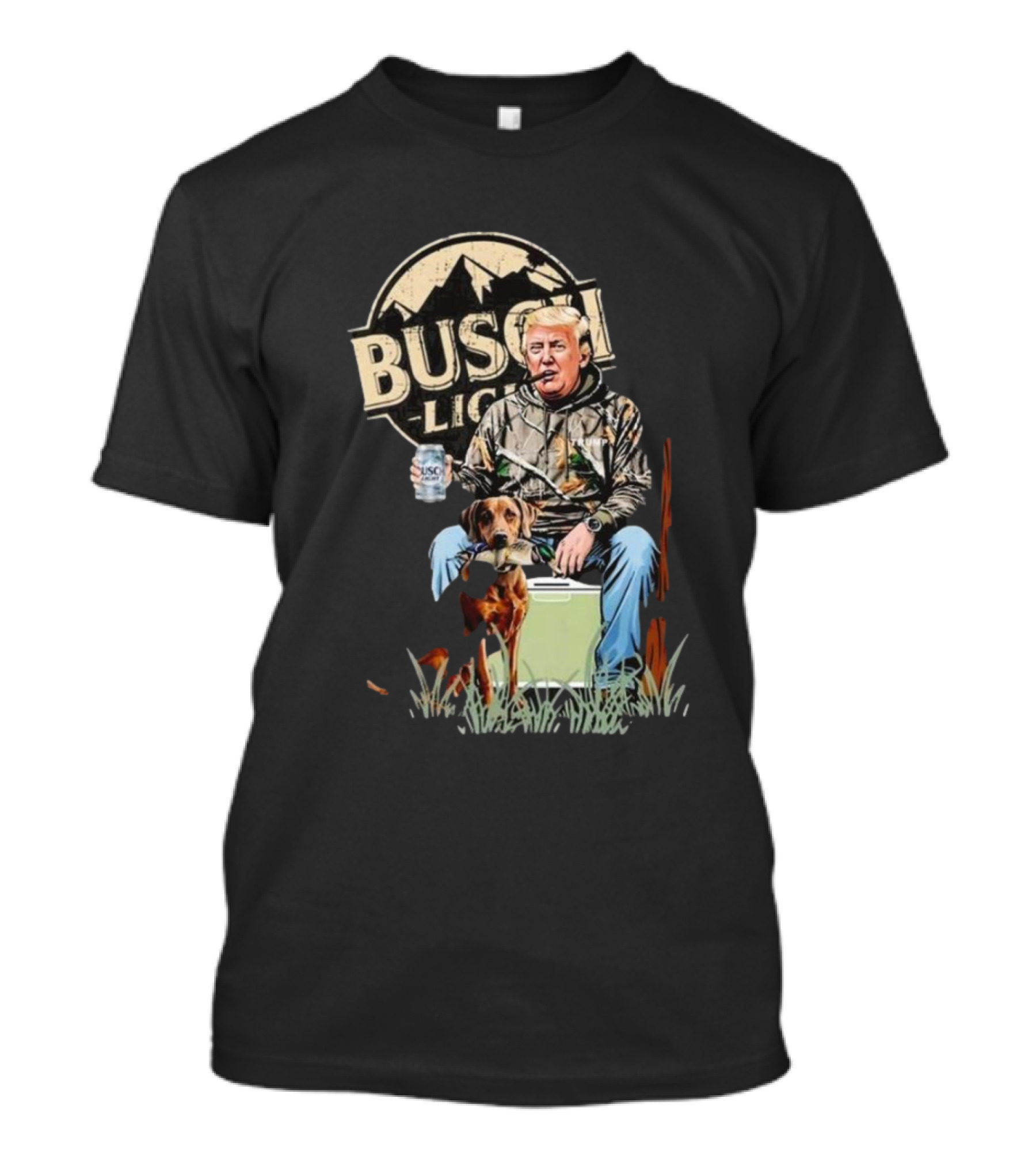 Trump Busch Light Beer Hunting With Dog T-Shirt