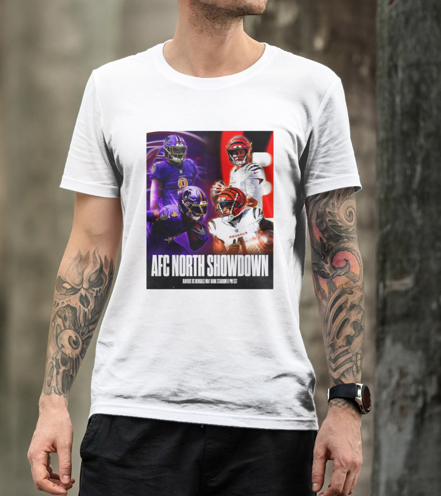 AFC North Showdown Ravens Vs Bengals M&T Bank Stadium 8 PM EST T-Shirt