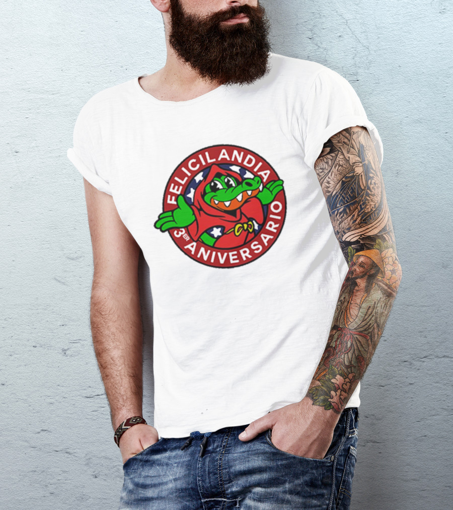 Alvaro Diaz Felicilandia 3rd Aniversario Crocodile In Red Cape T-Shirt