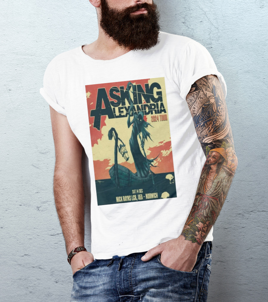 Asking Alexandria 2024 Tour Dec 14 Norwich Nick Rayns LCR UEA T-Shirt