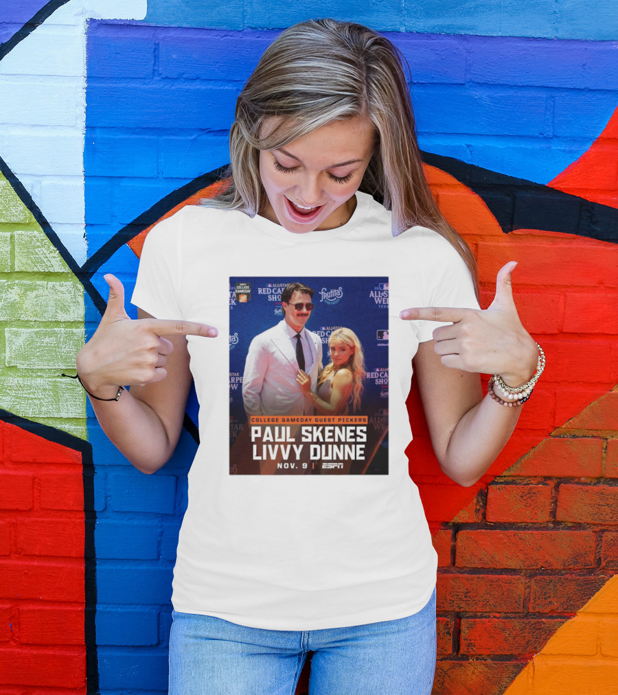 College Gameday Guest Pickers Paul Skenes Livvy Dunne Nov 9 ESPN T-Shirt