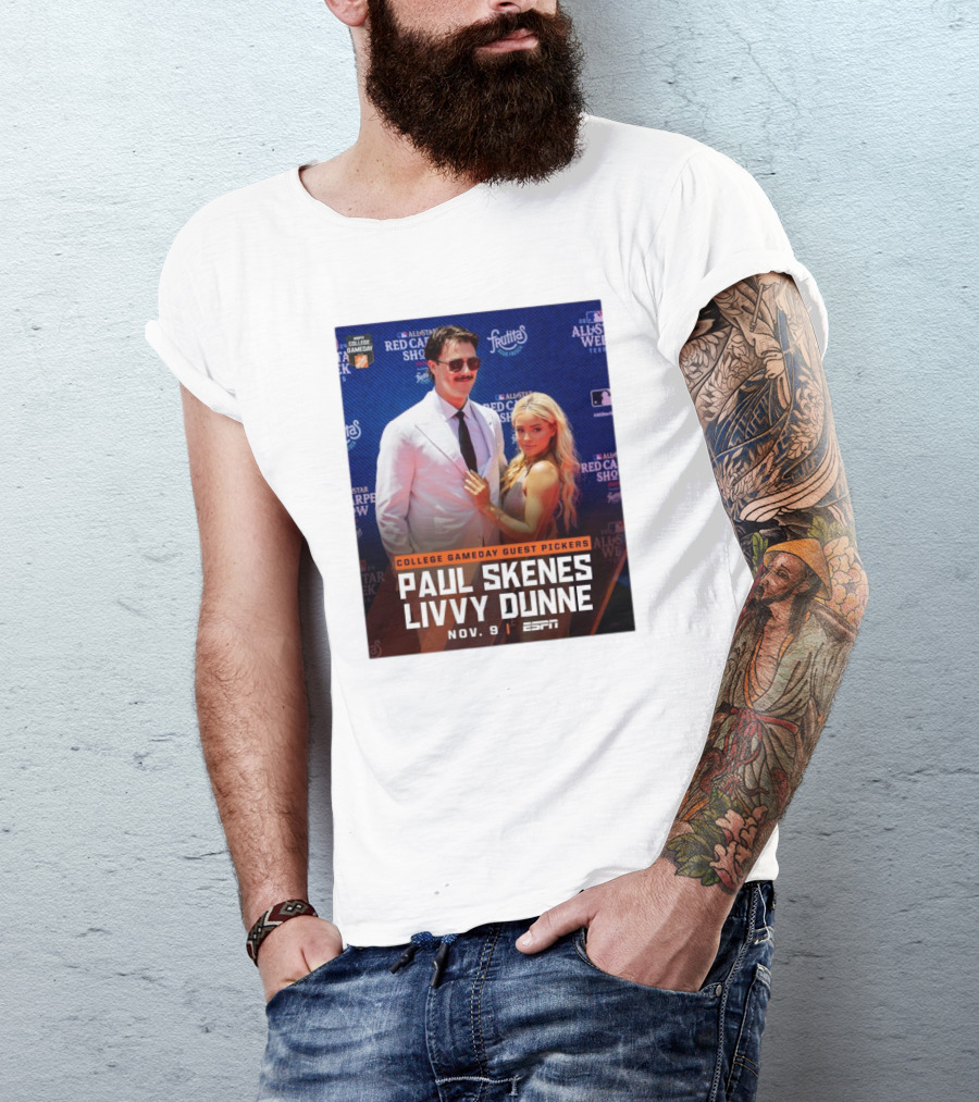College Gameday Guest Pickers Paul Skenes Livvy Dunne Nov 9 ESPN T-Shirt