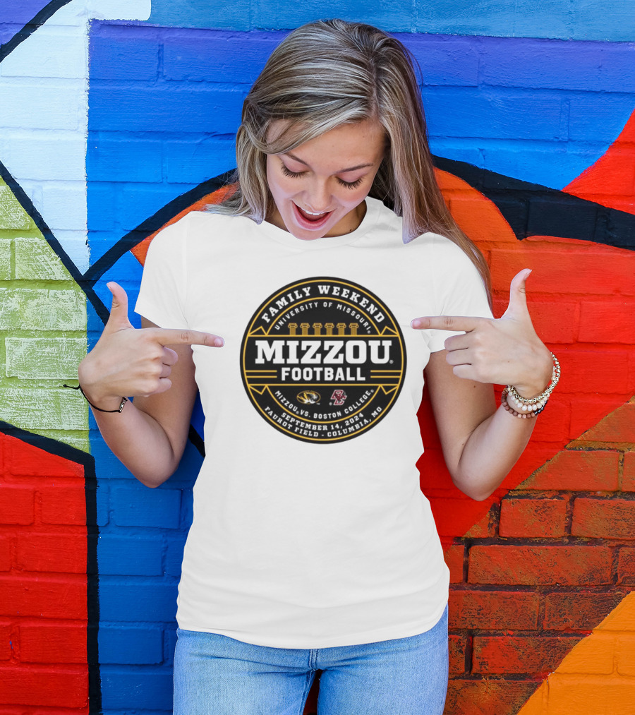 Family Weekend University Of Missouri Mizzou Football Vs Boston College September 14, 2024 Faurot Field Columbia MO T-Shirt