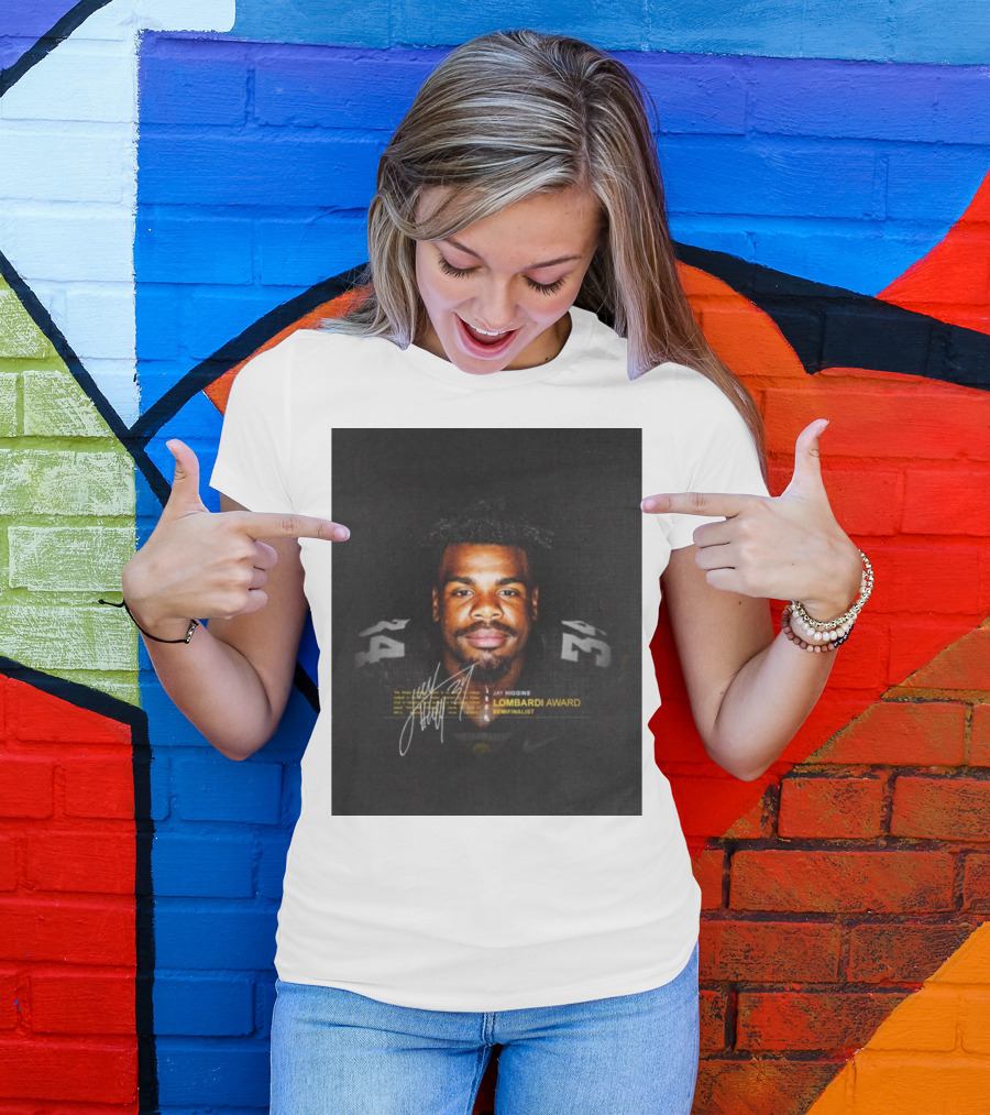 Iowa Hawkeyes Jay Higgins Lombardi Award Semifinalist Signature T-Shirt