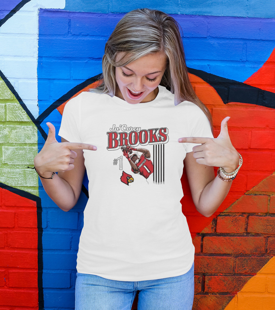 Ja’Corey Brooks Louisville Cardinals #1 Illustrated T-Shirt