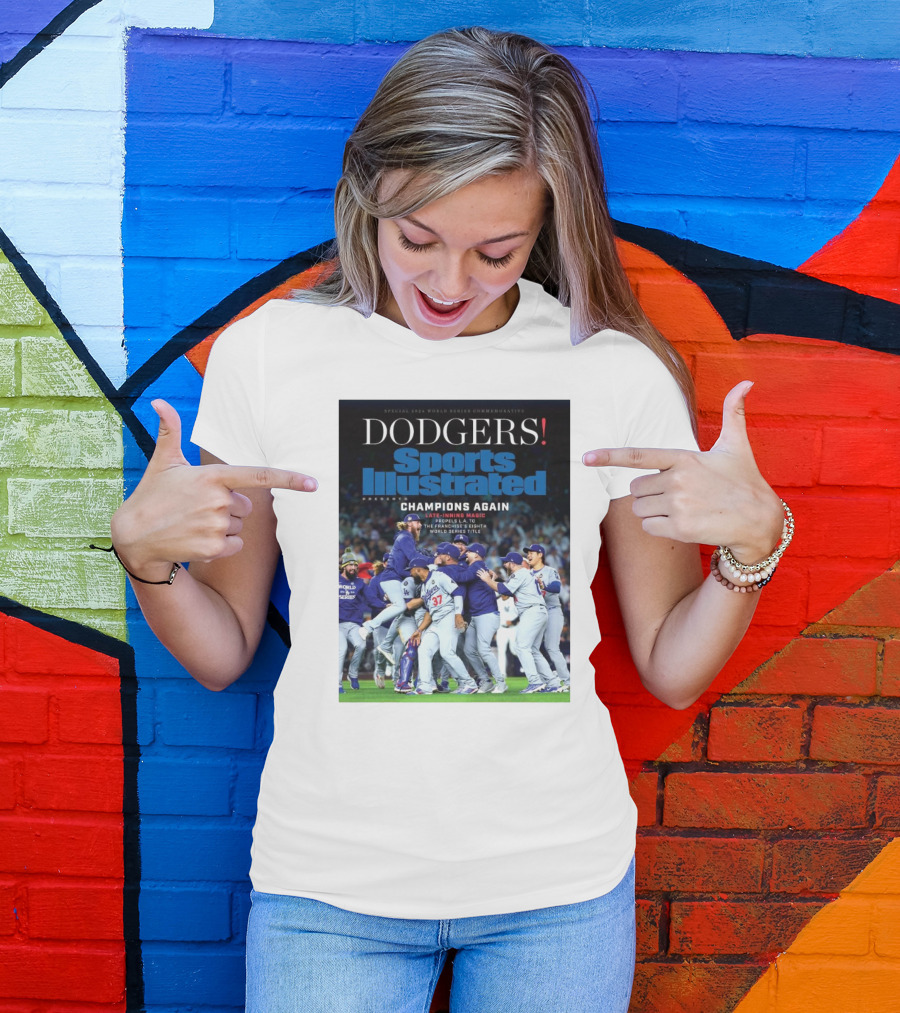 Dodgers Sports Illustrated Champions Again Late-inning Magic World Series Title T-Shirt