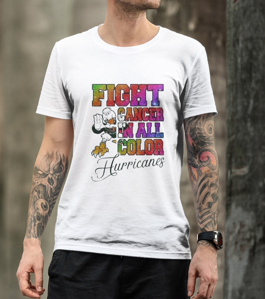 Miami Hurricanes Fight Cancer In All Color T-Shirt