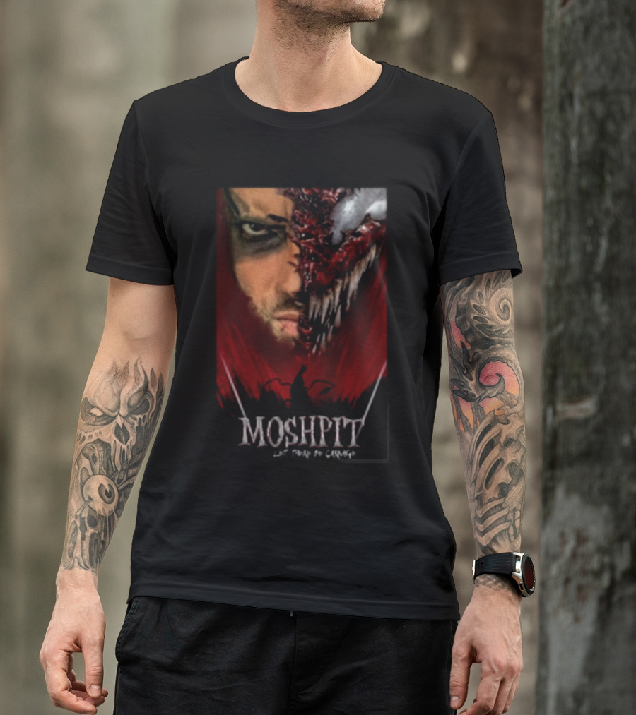 MOSHPIT Let There Be Carnage Half Human Half Monster Face T-Shirt