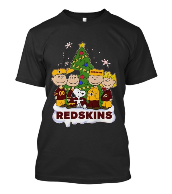 Peanuts Characters Redskins Christmas Tree 2024 Snowflakes T-Shirt