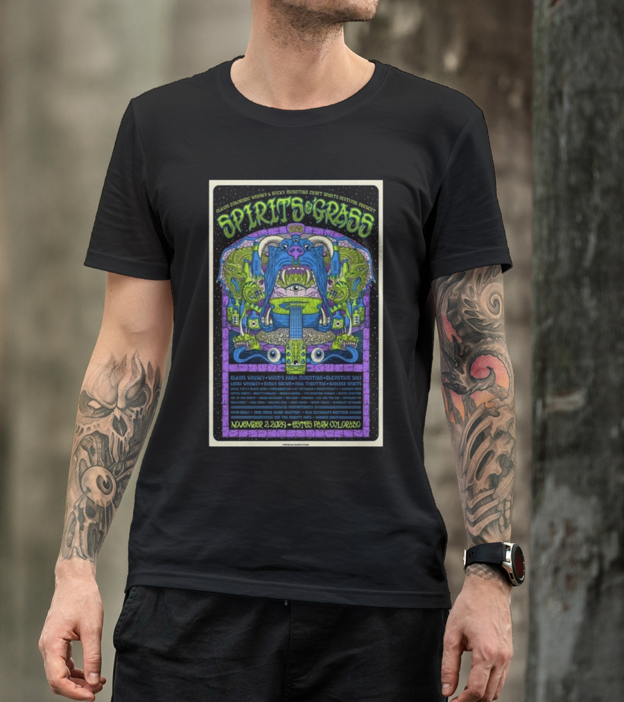 Spirits And Grass 2024 Estes Park Colorado: Monsters Aliens Wookies Electronic Show November 2 T-Shirt
