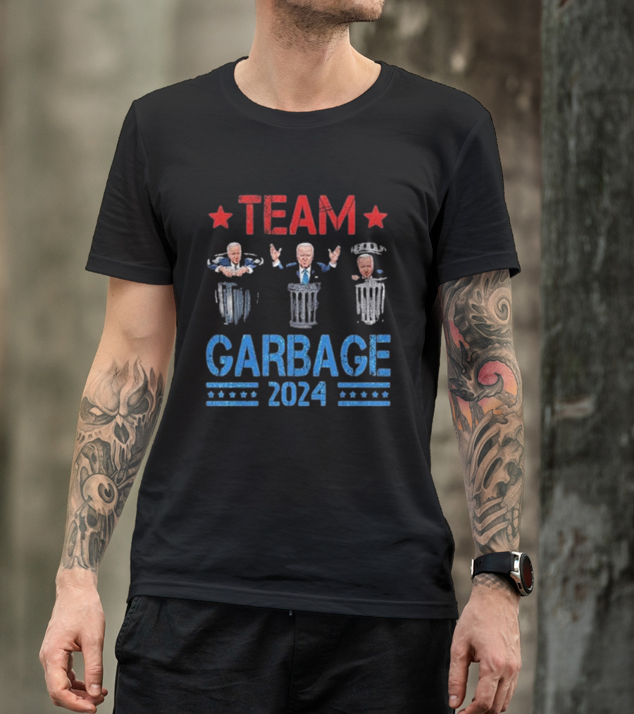 Team Garbage 2024 Stars And Trash Cans Political T-Shirt