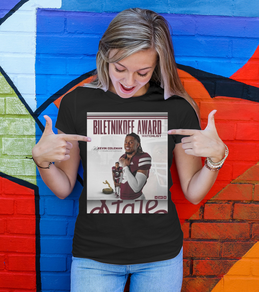 Biletnikoff Award Watchlist Kevin Coleman Mississippi State Bulldogs Signature T-Shirt