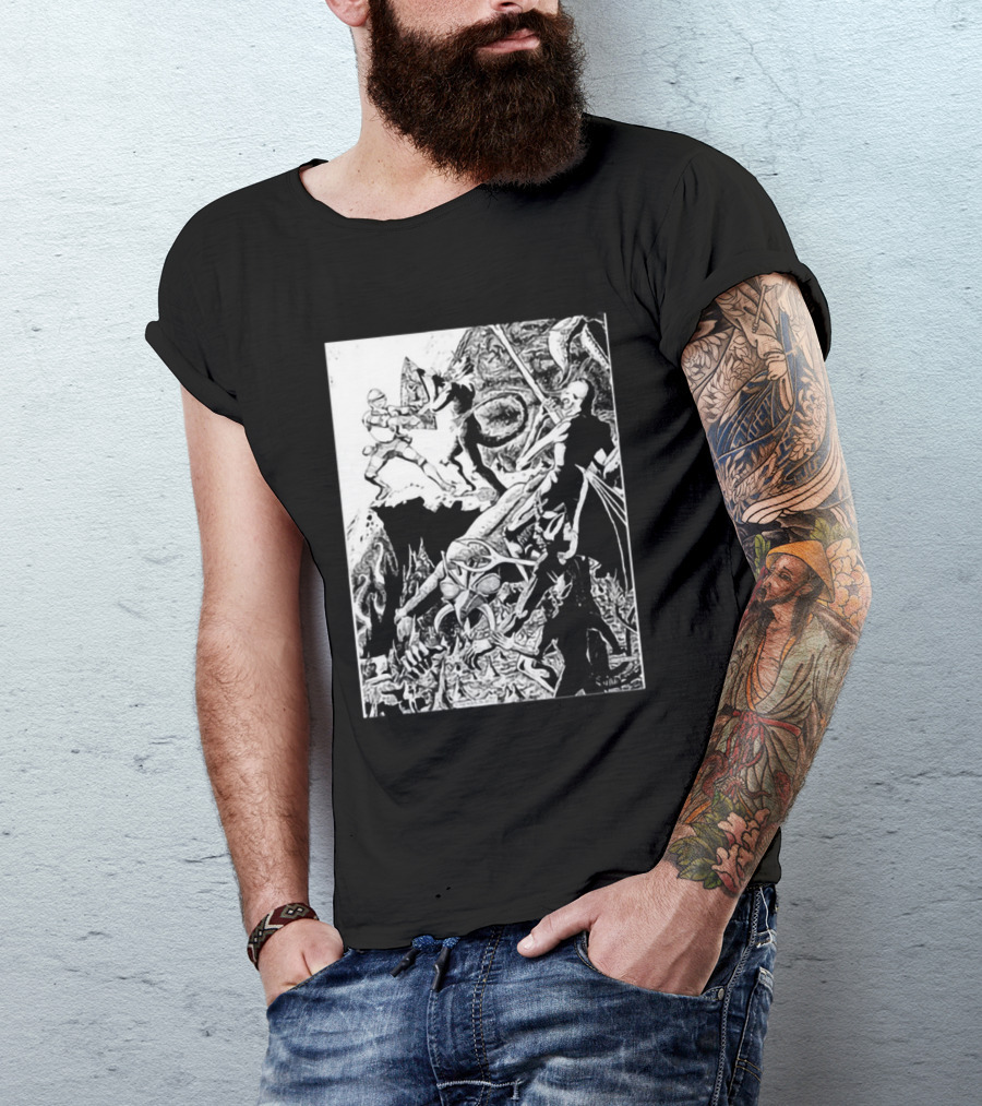 Yodanno Paladin In Hell Fantasy Battle T-Shirt