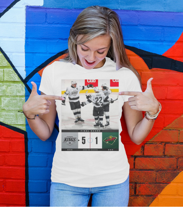 NHL Final Score Los Angeles Kings 5 Vs Minnesota Wild 1 2024-25 Season T-Shirt