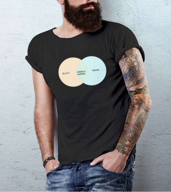 Black Kamala Harris Indian Venn Diagram T-Shirt