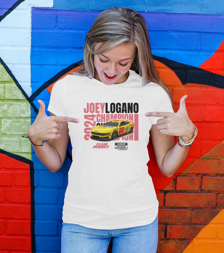 Joey Logano 2024 NASCAR Cup Series Champion Team Penske 22 Car T-Shirt