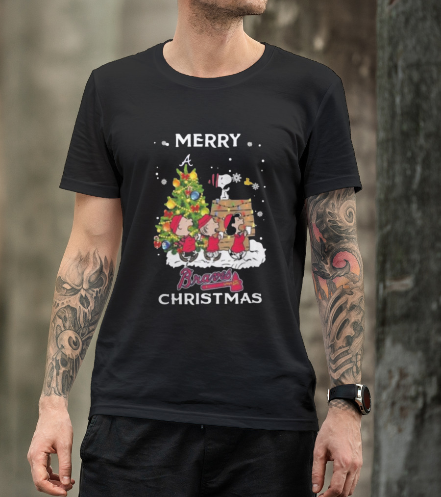 Merry Christmas 2024 Atlanta Braves X Snoopy And Friends T-Shirt