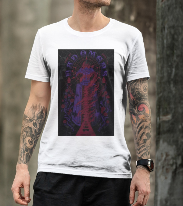 Bad Omens Nov 08 2024 Globe Life Field In Arlington Event Enigmatic Gothic Imagery Roses Wings T-Shirt