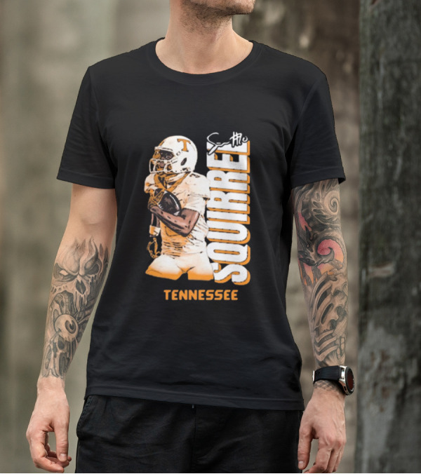 Tennessee Volunteers Squirrel White Football Signature T-Shirt