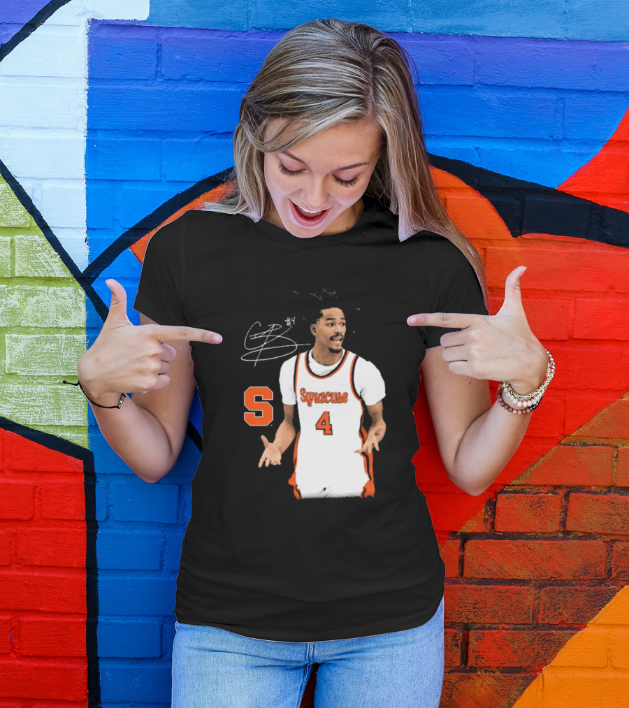 Chris Bell #4 Syracuse Orange Basketball Signature T-Shirt