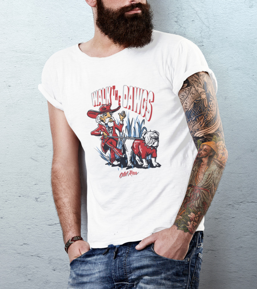 Walk The Dawgs Old Row Georgia Bulldogs Vs. Ole Miss Rebels T-Shirt