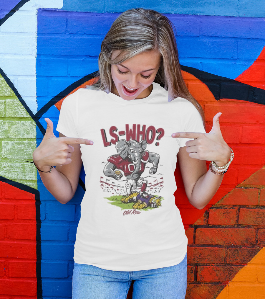 Old Row Alabama LS-Who Football Elephant Tiger Stadium Interaction T-Shirt
