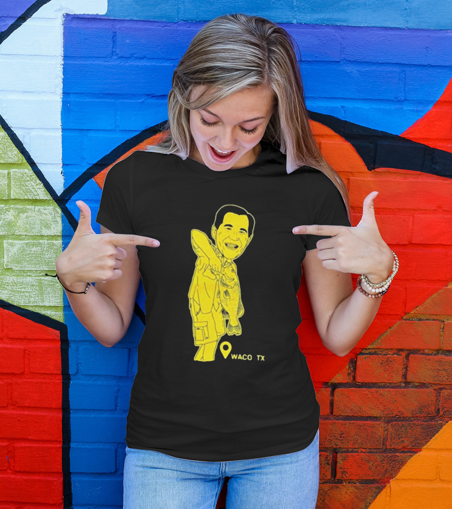 Cott Drew Fishing Caricature Waco TX T-Shirt
