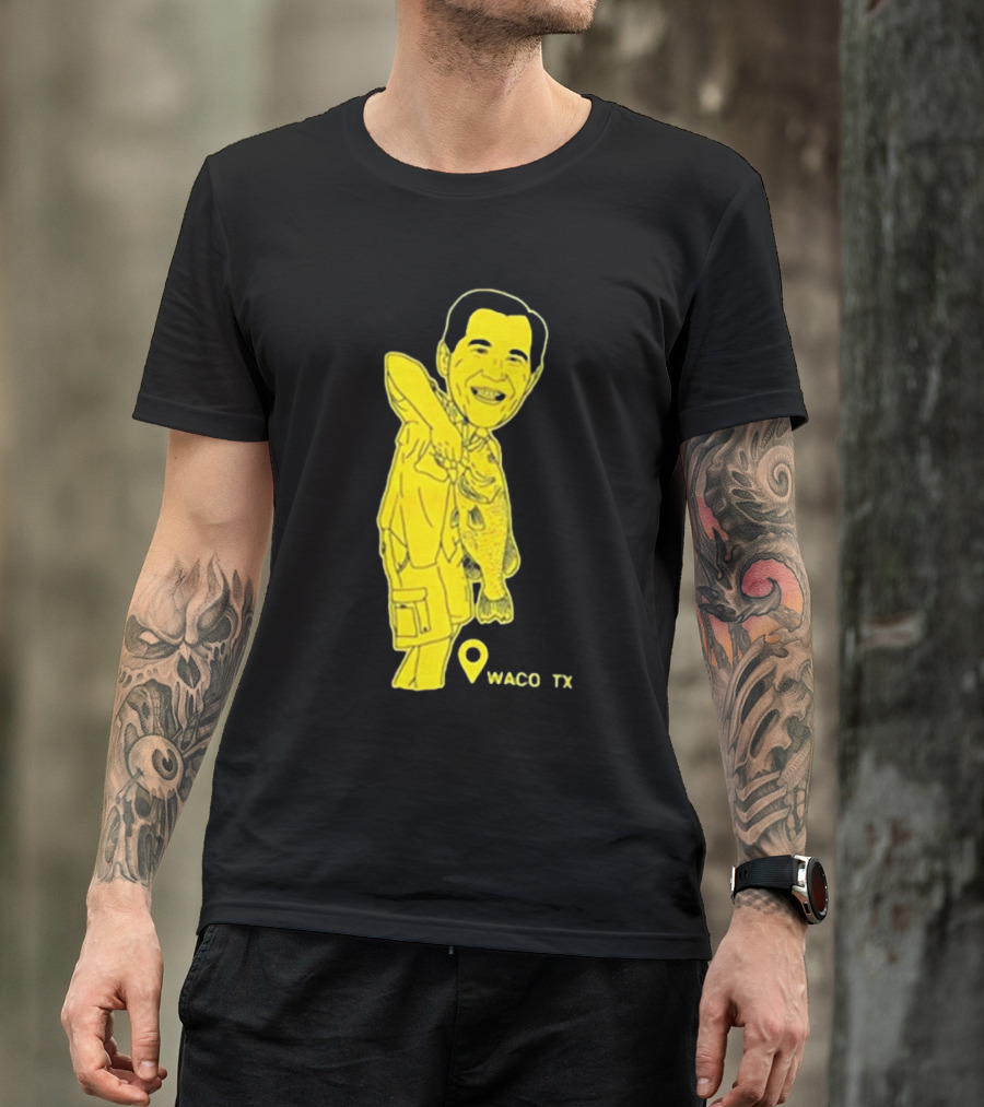 Cott Drew Fishing Caricature Waco TX T-Shirt