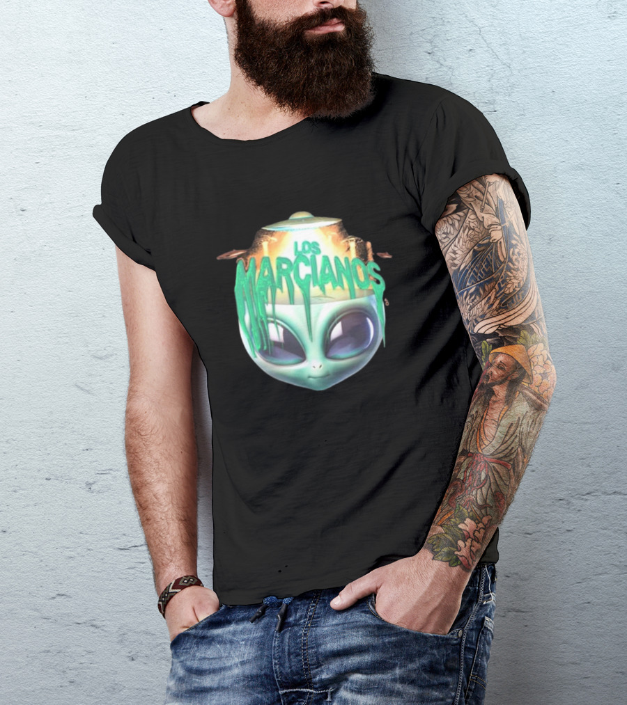 Los Marcianos Alien Head Universal Music Merch T-Shirt