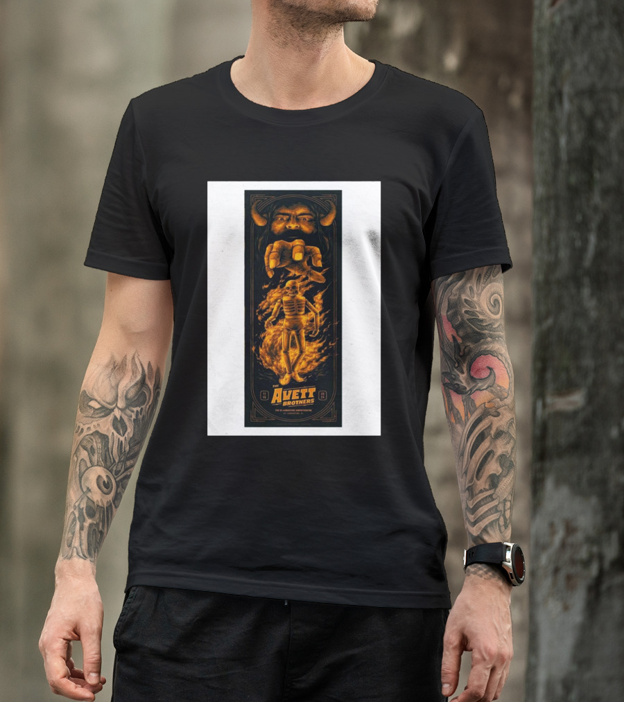 The Avett Brothers St Augustine Amphitheatre Nov 15 2024 Skeleton Fire T-Shirt
