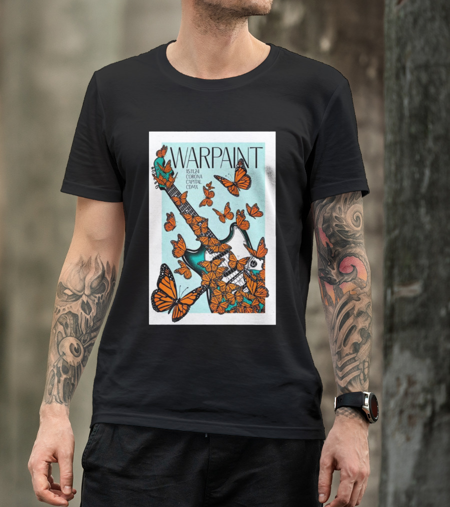 Warpaint Monarch Guitar Art Corona Capital Nov 15 2024 CDMX T-Shirt