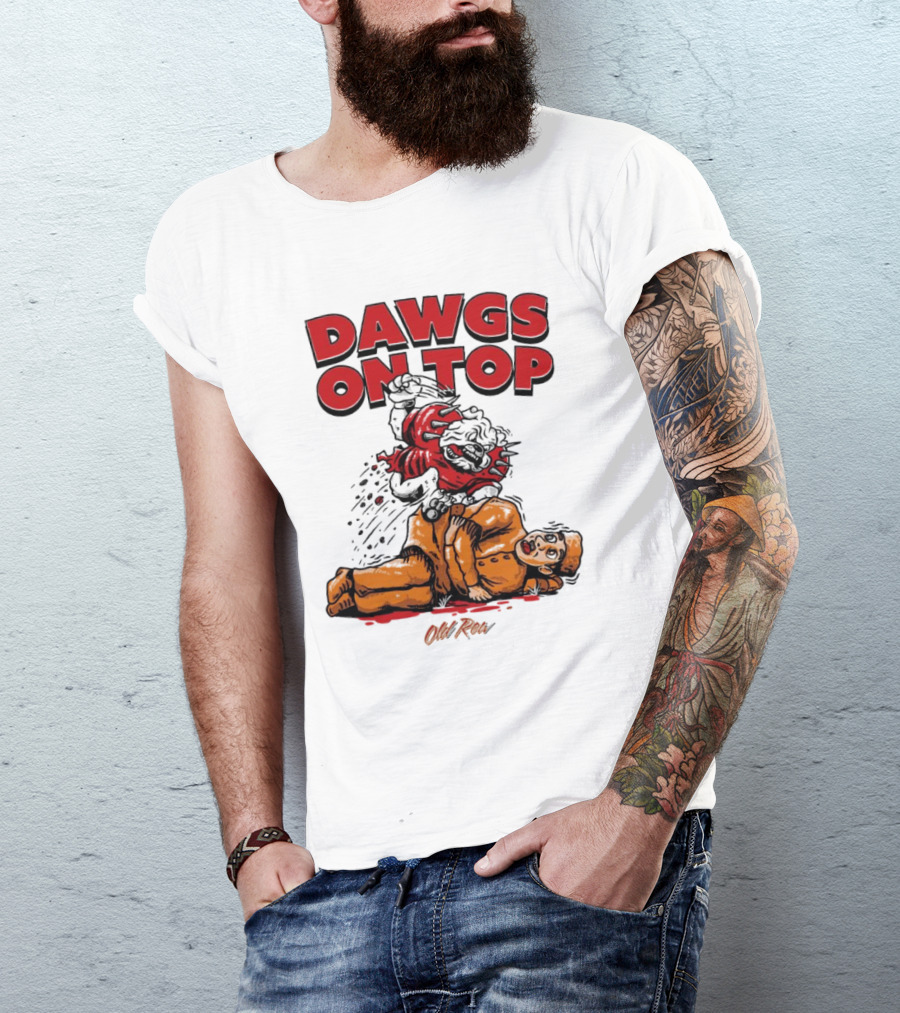 Dawgs On Top Old Row Georgia Bulldogs Vs. Tennessee Volunteers T-Shirt