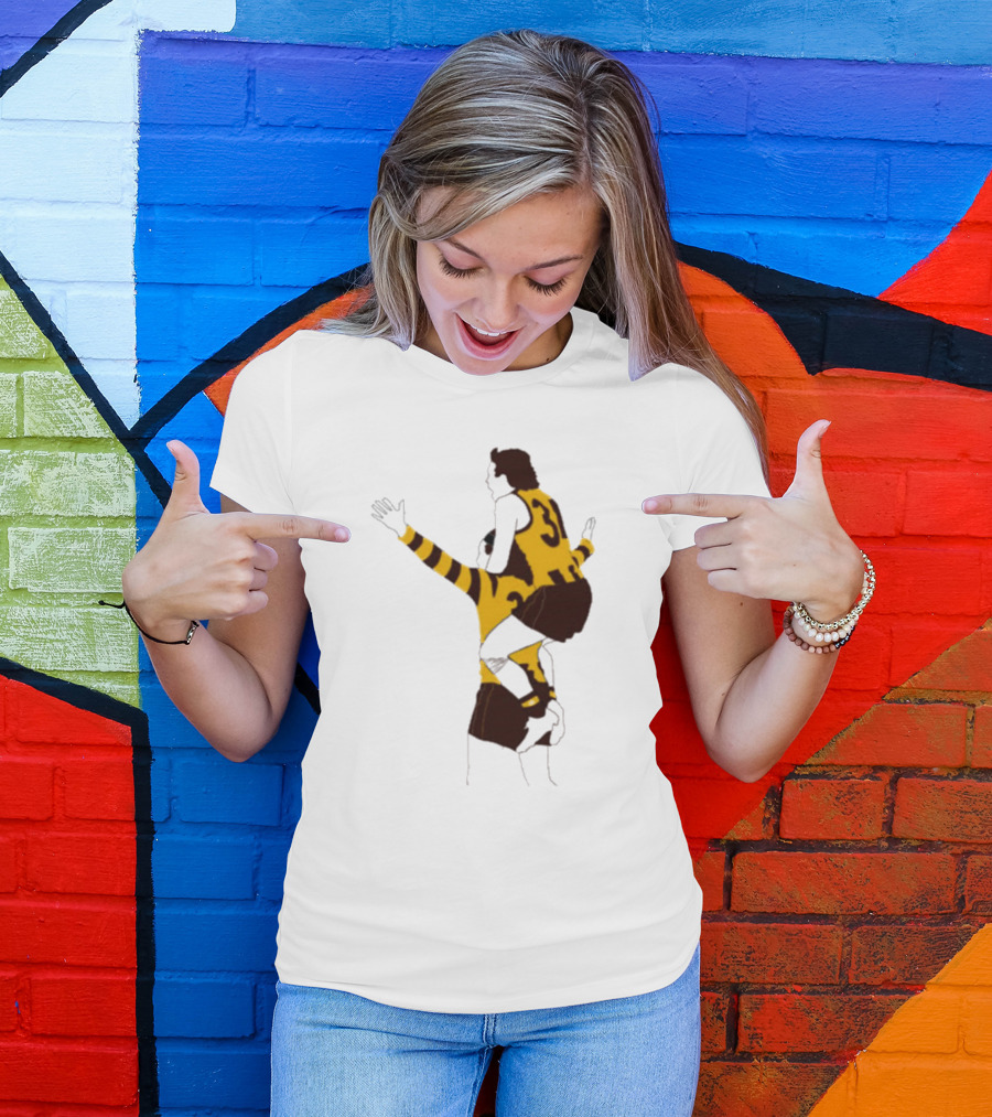 Ginny X Watto Classic Football Celebration Yellow And Black Stripes T-Shirt