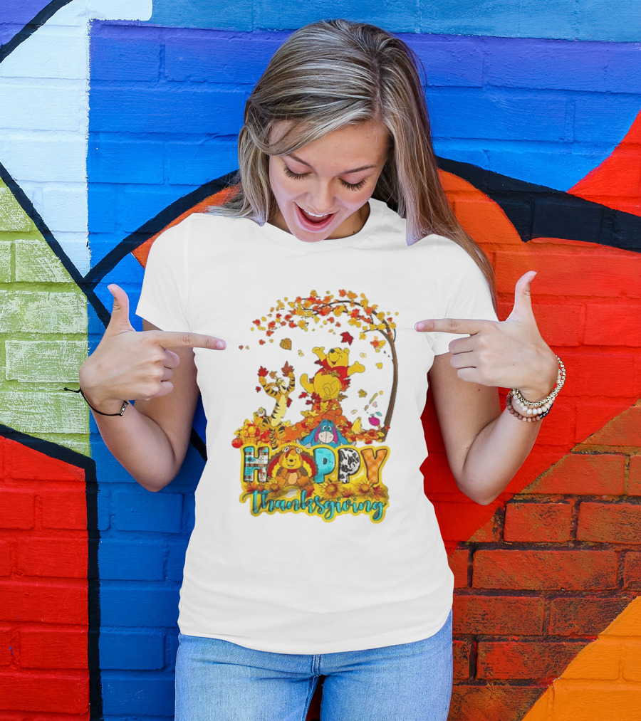 Hoppy Thanksgiving 2024 Winnie The Pooh And Friends T-Shirt