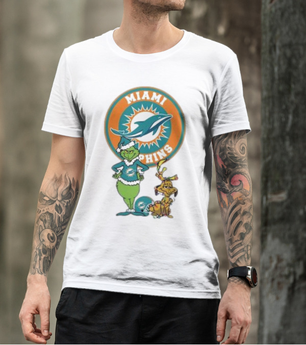 Grinch Max Miami Dolphins Merry Christmas T-Shirt