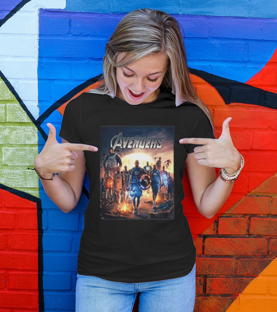 Bronny USA Basketball Avengers Crossover Superhero Team T-Shirt