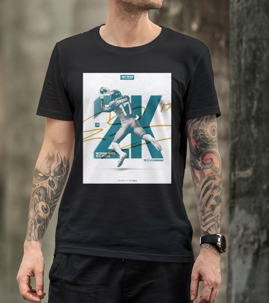 Jacksonville Jaguars TE Evan Engram 2K Receiving Yards As A Jaguar T-Shirt