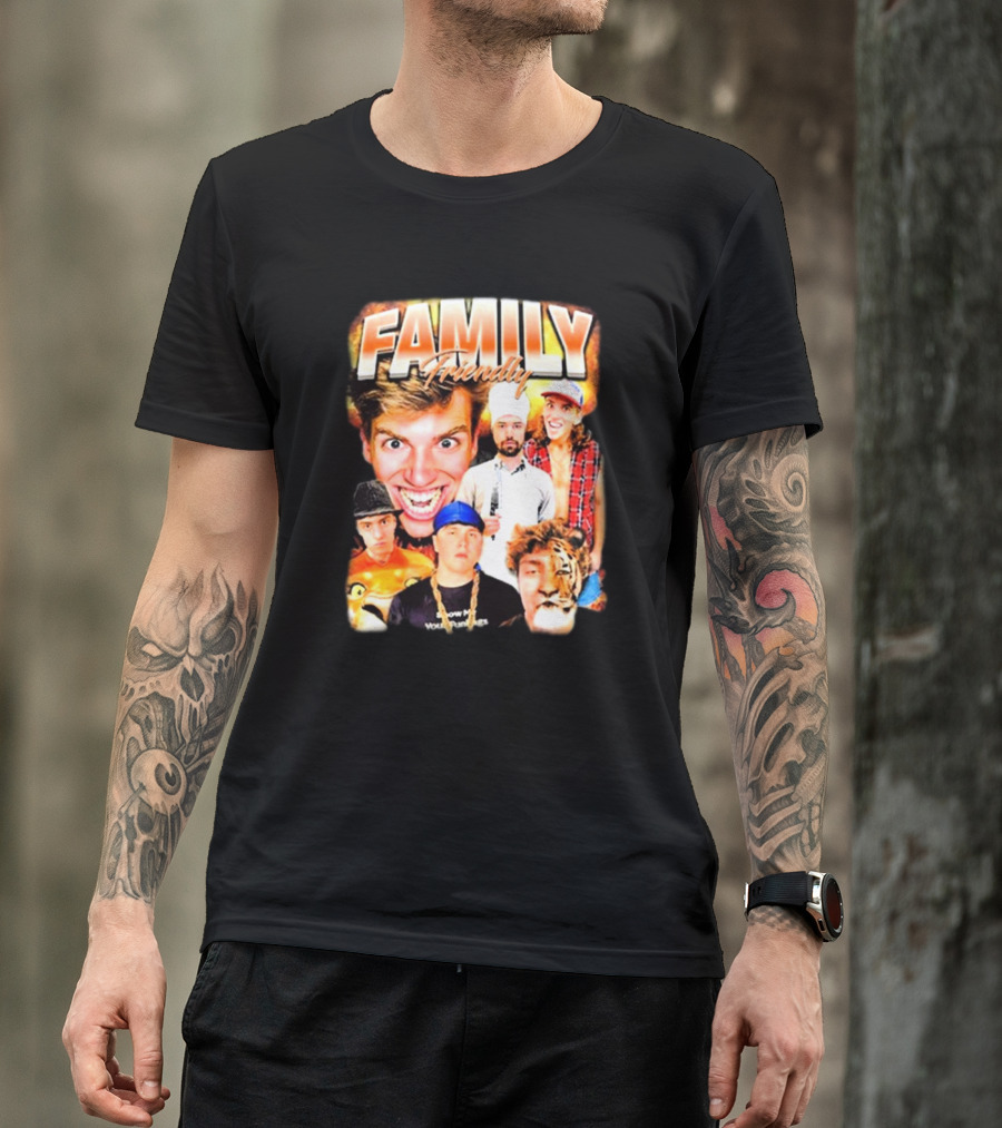 FAMILY Friendly YouTube Year One Photos Comedy Collage T-Shirt