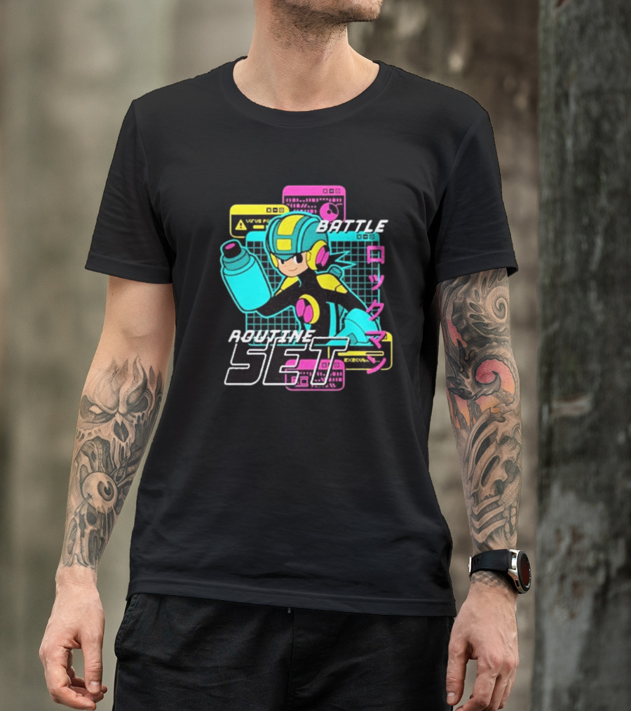 Mega Man EXE Battle Routine Set Virus EXE Control T-Shirt